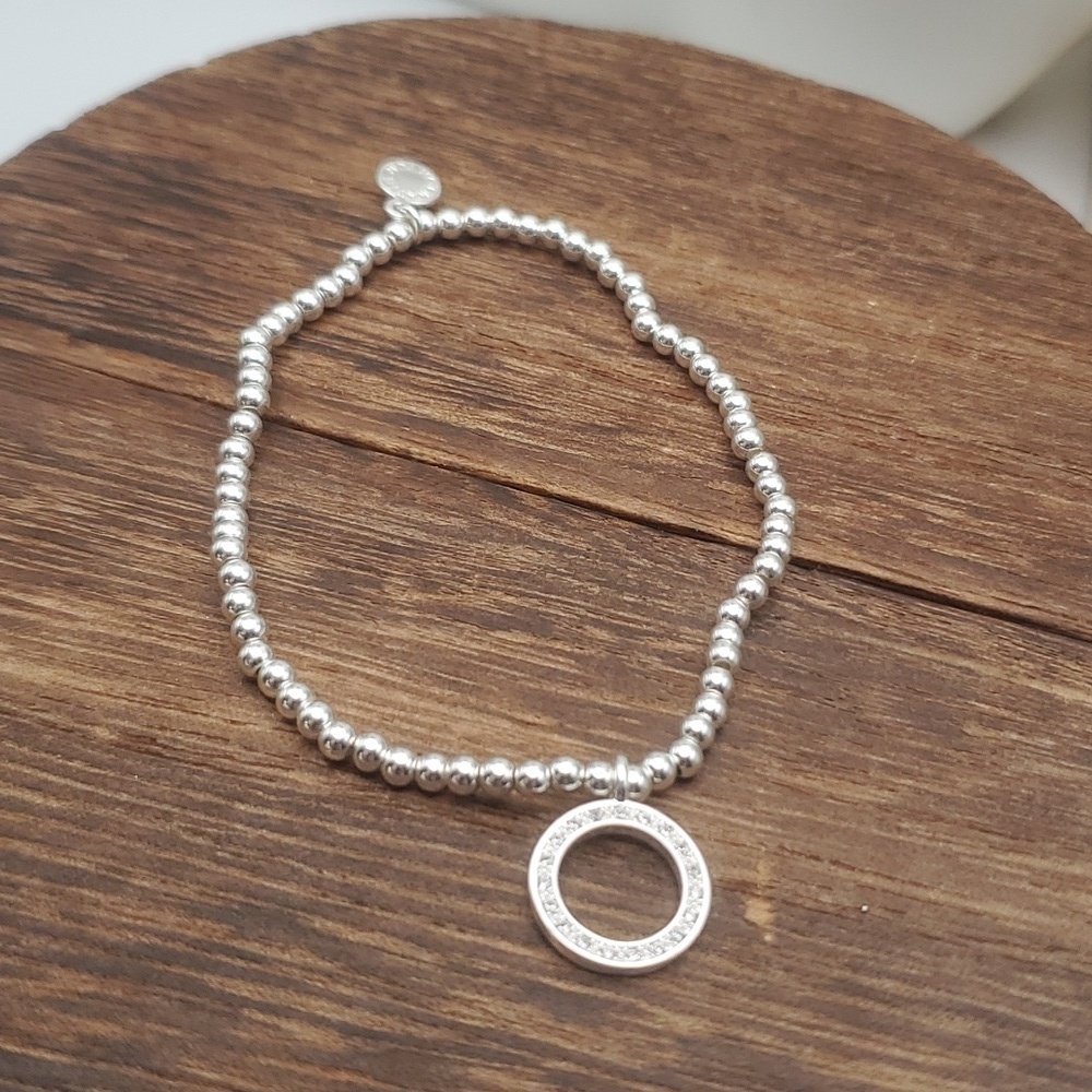 Katie loxton silver crystal eternity‎ disc bracelet B0631